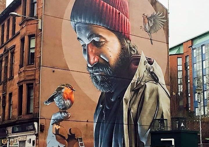 mural street art graffiti bird art artists glasgow inspiration follow antoinespeaks